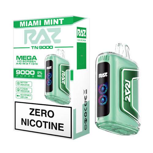 Raz Vape No Nicotine Flavors Raz TN9000 ZERO 0% Disposable Vape Device Raz Vape No Nicotine Flavors Raz TN9000 ZERO 0% Disposable Vape Device