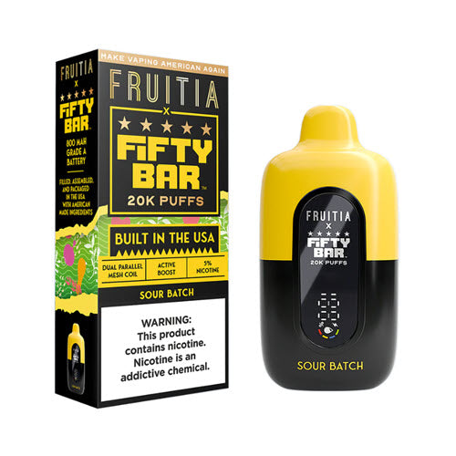 Fifty Bar x Fruitia 20K Disposable Vape Device - 10PK