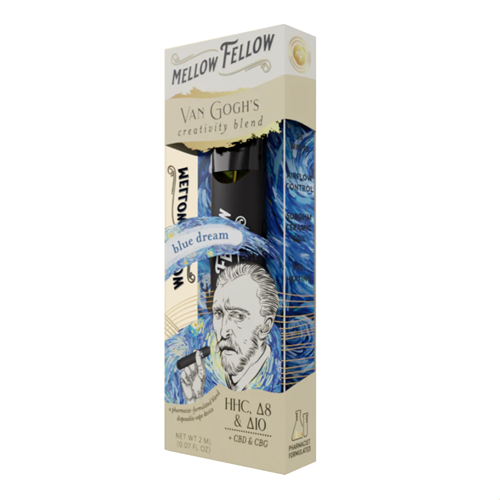 Mellow Fellow Van Gogh's Creativity Blend Blue Dream HHC, D8, CBD, CBG, D10 2mL Disposable Vape - 1PC - Ohm City Vapes